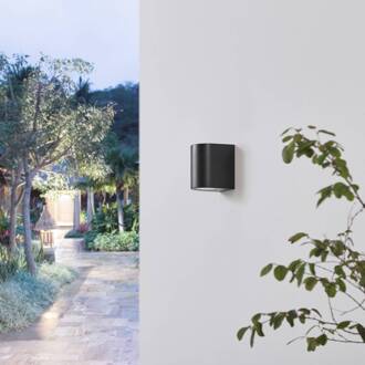 buitenwandlamp Irfan rond zwart 10 cm