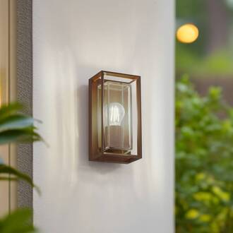 buitenwandlamp Ismera, roestkleurig, IP65, glas, E27