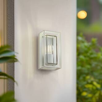 buitenwandlamp Ismera, wit, IP65, glas, E27