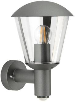 Buitenwandlamp Jorrit, bewegingsmelder, antraciet antraciet, helder
