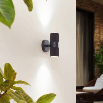 buitenwandlamp Jovane, zwart, aluminium, 2-lamps