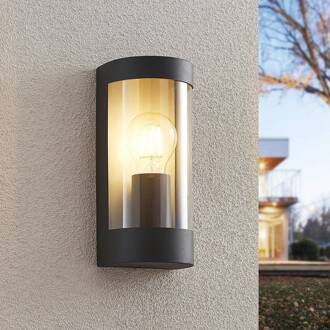 buitenwandlamp Junias, 24 cm, antraciet, roestvrij staal antraciet, helder