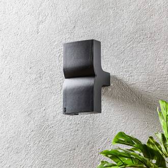 Buitenwandlamp KLAMP, hoogte 22,5 cm 2-lamps donkergrijs, helder