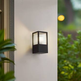 buitenwandlamp Klemens, zwart, metaal, IP54, Riffle