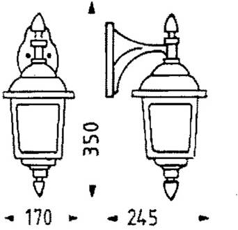 Buitenwandlamp LANDHAUS 719 zwart transparant