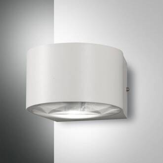 Buitenwandlamp Lao, 2-lamps, aluminium, kristalglas wit, transparant