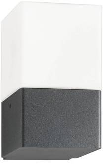 Buitenwandlamp Linus, grafiet, roestvrij staal, opaalglas, E27 grafiet, opaal