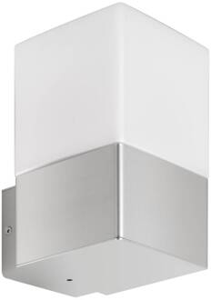 Buitenwandlamp Linus, roestvrij staal zonder sensor roestvrij staal mat, opaal