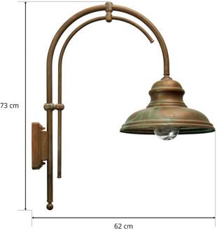 Buitenwandlamp LUCA met dubbele arm messing antiek-koper