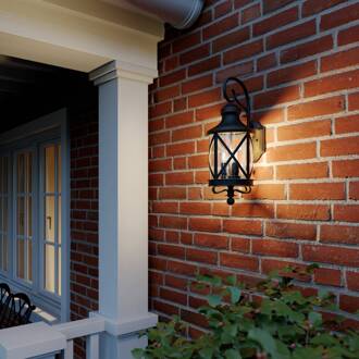 buitenwandlamp Marcellino, roest, metaal, glas roestkleurig, helder