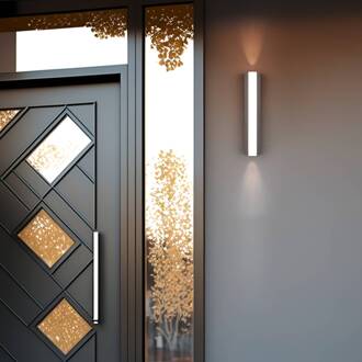 Buitenwandlamp Marne, hoogte 30 cm, up- en downlight antraciet, opaal