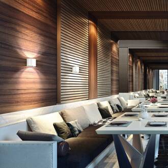 Buitenwandlamp Matteo, wit, breedte 14 cm, 2-lamps.