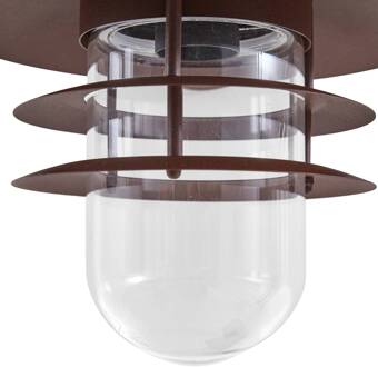 buitenwandlamp Meliora, roestbruin, ijzer, IP44, E27 roestbruin, transparant