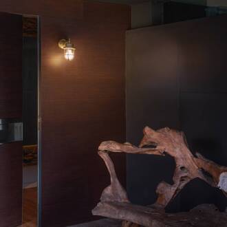 Buitenwandlamp Nahir v. messing zeewaterbestendig messing, helder