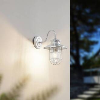 buitenwandlamp Naleta, gegalvaniseerd zilver, staal zilver gegalvaniseerd, transparant