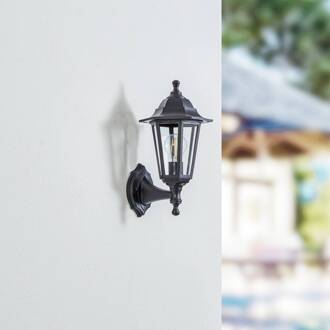 buitenwandlamp Nane, lantaarn, zeewaterbestendig, E27 zwart (RAL 9005)