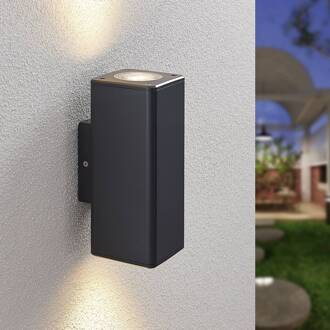 Buitenwandlamp Nati, IP54, GU10, hoekig donkergrijs (RAL 7024)