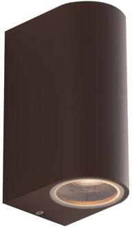 Buitenwandlamp One, bronskleurig, hoogte 13 cm, IP54, 2-lamps.