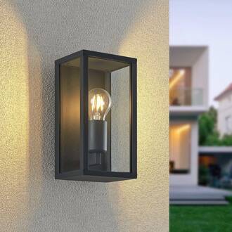 buitenwandlamp Peldar, helder, 1-lamp, 26cm, metaal donkergrijs