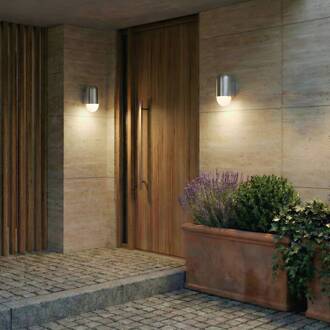 buitenwandlamp Pilva, aluminium, metaal, IP44, E27 aluminium, wit