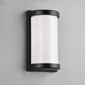 Buitenwandlamp Puelo, drukgegoten aluminium zwart mat zwart, wit