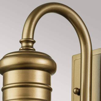 Buitenwandlamp Redding Station S, messingkleurig, Ø 22,9 cm