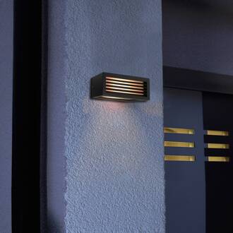 Buitenwandlamp Rilongo afgeschermd, up/down, aluminium, donkergrijs