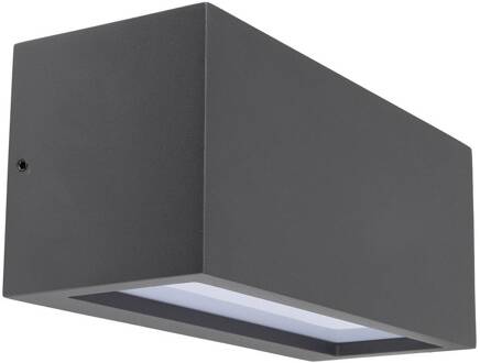 Buitenwandlamp Rilongo gesloten, up/down, aluminium, donkergrijs