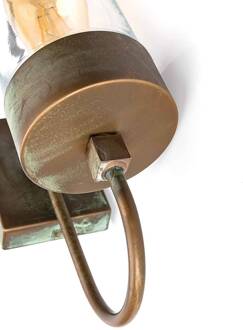Buitenwandlamp Silindar 3356,messing antiek/helder antiek-messing, helder