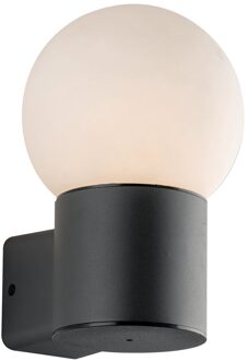 Buitenwandlamp Skittle met bolkap mat zwart, wit