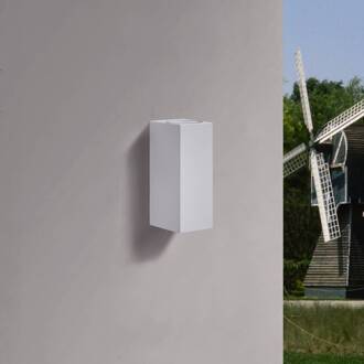 buitenwandlamp Tetje, wit, hoekig, 16 cm