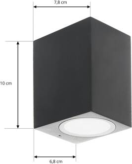 buitenwandlamp Tetje, zwart, hoekig, 10 cm, set van 4