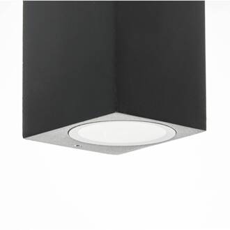 buitenwandlamp Tetje, zwart, hoekig, 10 cm