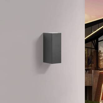 buitenwandlamp Tetje, zwart, hoekig, 16 cm