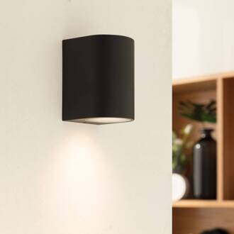 buitenwandlamp Tetje, zwart, rond, 10 cm