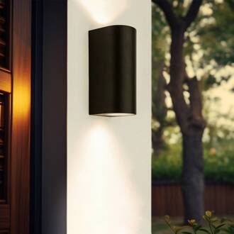 buitenwandlamp Tetje, zwart, rond, 16 cm, set van 4