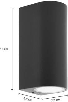 buitenwandlamp Tetje, zwart, rond, 16 cm