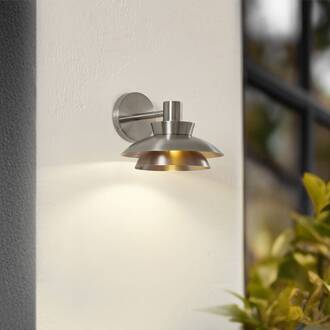 buitenwandlamp Thais, roestvrij staal, Ø 25 cm