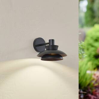 buitenwandlamp Thais, zwart, metaal, Ø 25 cm