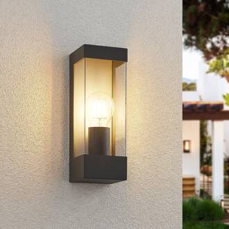 buitenwandlamp Tilian, hoogte 25 cm, antraciet, staal antraciet, helder
