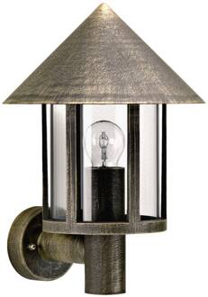 Buitenwandlamp Torcia bruin-messing transparant