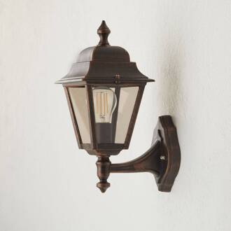 Buitenwandlamp Toulouse, vrijstaand zwart-koper, helder