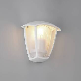 Buitenwandlamp VENTA, wit, aanliggende montage, hoogte 20 cm, IP44 wit mat