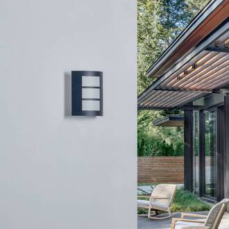 buitenwandlamp Vimal, E27, 26 cm, zwart, aluminium