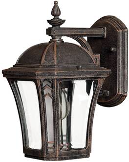 Buitenwandlamp Wabash S, hoogte 26,5 cm bruin