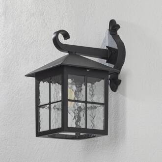 Buitenwandlamp Winchester BL18, lantaarn onder zwart, transparant