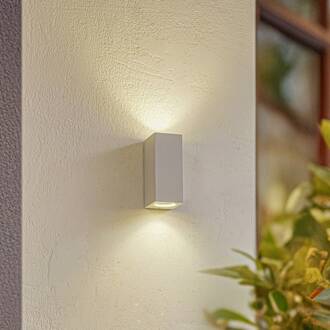 buitenwandlamp Xava, up/down, wit, 2-lamps, GU10 wit mat, transparant