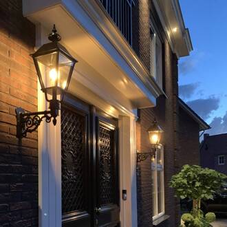 Buitenwandlamp Zandvoort zwart transparant