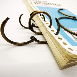 bulk metalen briefpapier ringband clip voor boek binding brons decoratieve ring 76mm 10 stks/pakket