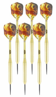 Bull's 3x Set van 3 dartpijlen Bear Brass 23 grams - Darten/darts sport artikelen pijltjes messing